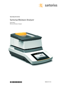 Thumbnail of document Manual - MA37 Series, Sartorius Moisture Analyzer